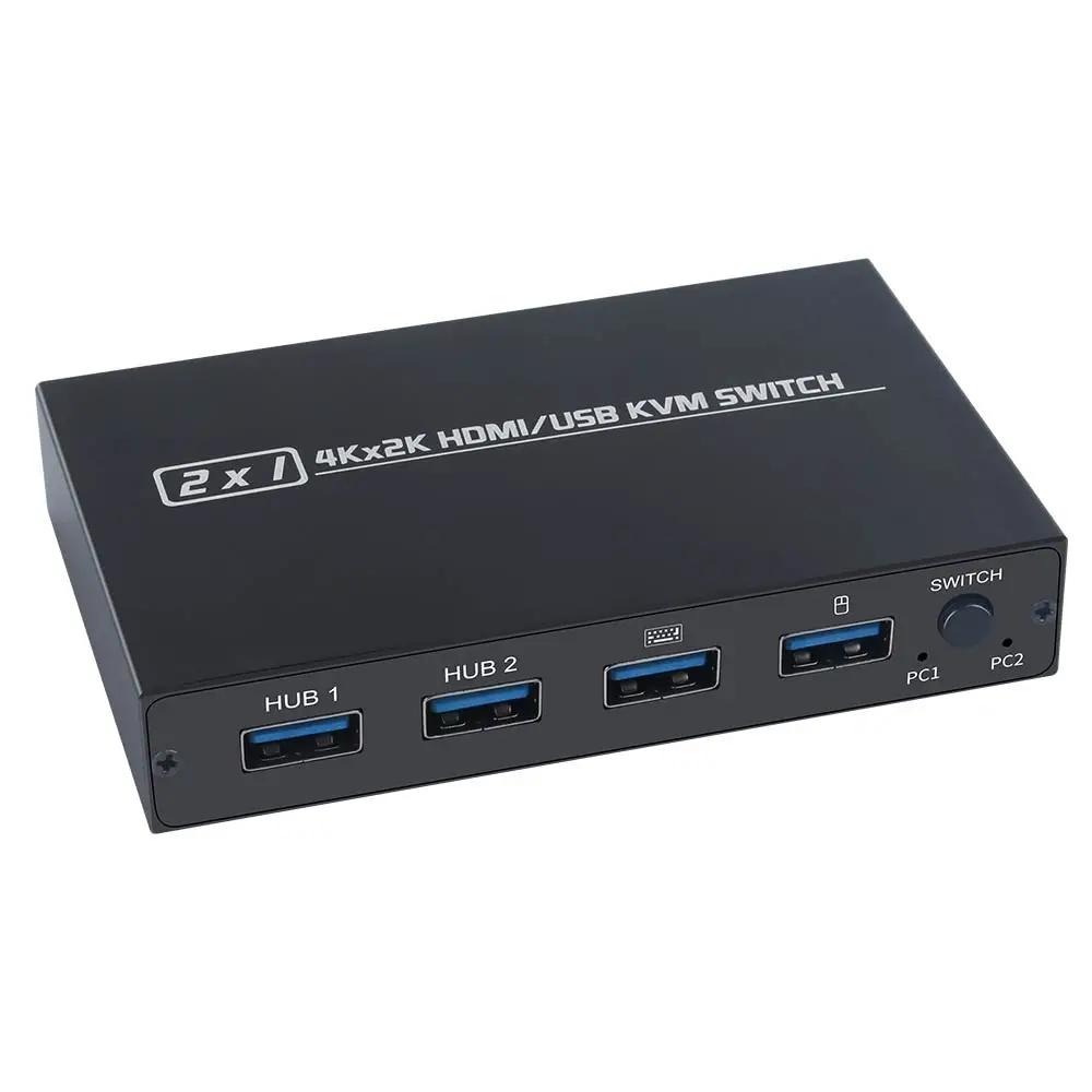 

Квм-переключатель USB HDMI, переключатель USB 2,0, 2 порта, с общим доступом к 4 Устройствам Для клавиатуры, мыши, принтера, монитора, переключатель, ...
