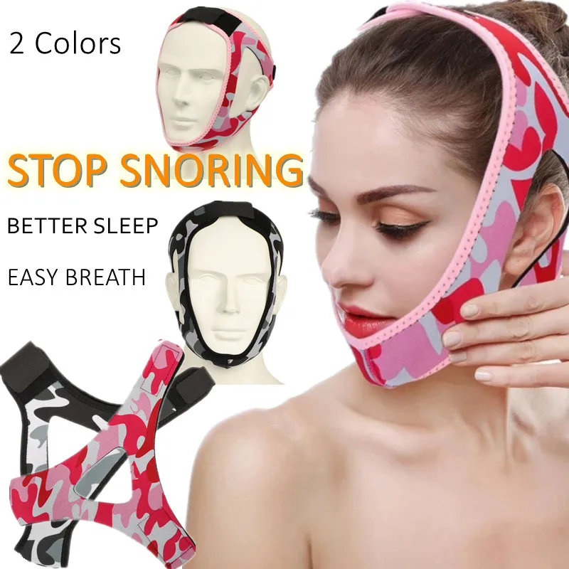 

Anti Snoring Camouflage Unisex Anti Snoring Strap Band Adult Chin Lifting Up Easy Sleep Health Care Tool Help Sleeplessness