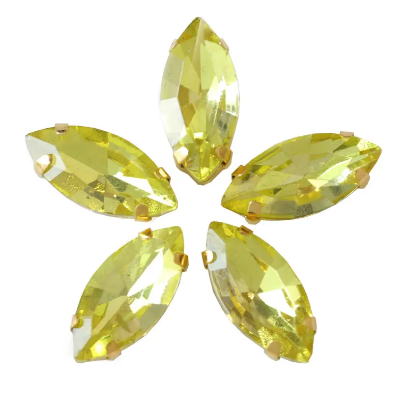 Разноцветные кристаллы в форме конского глаза пришивные стразы пупсеты разных