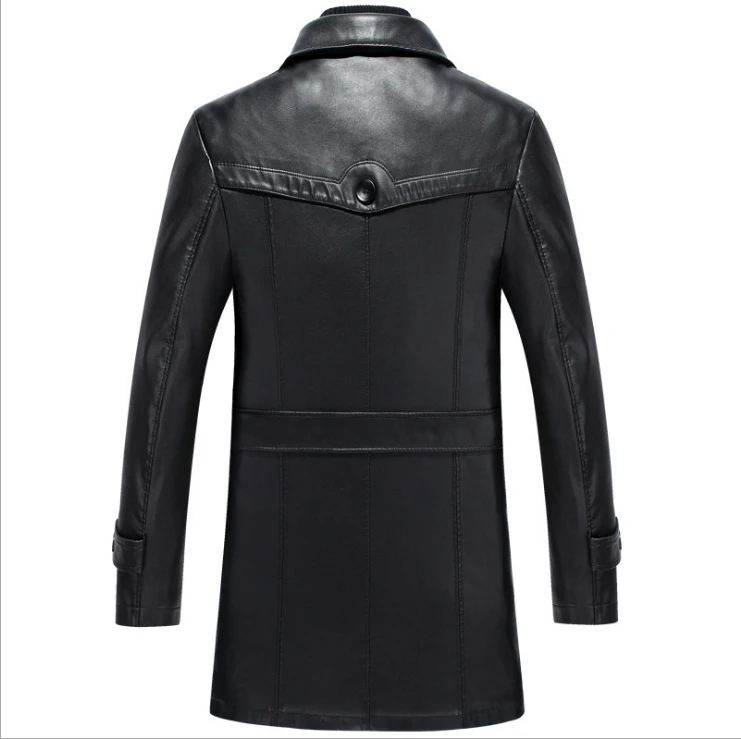 Ветровка мужская из 2020 овечьей шкуры длинная куртка натуральной кожи деловой