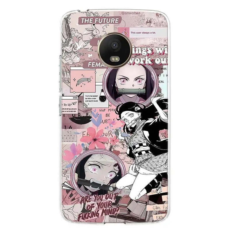 kimetsu no yaiba demon slayer anime phone case for motorola g9 play g8 plus g30 g7 power capa moto one vision fusion g6 g5 e6 e5 free global shipping