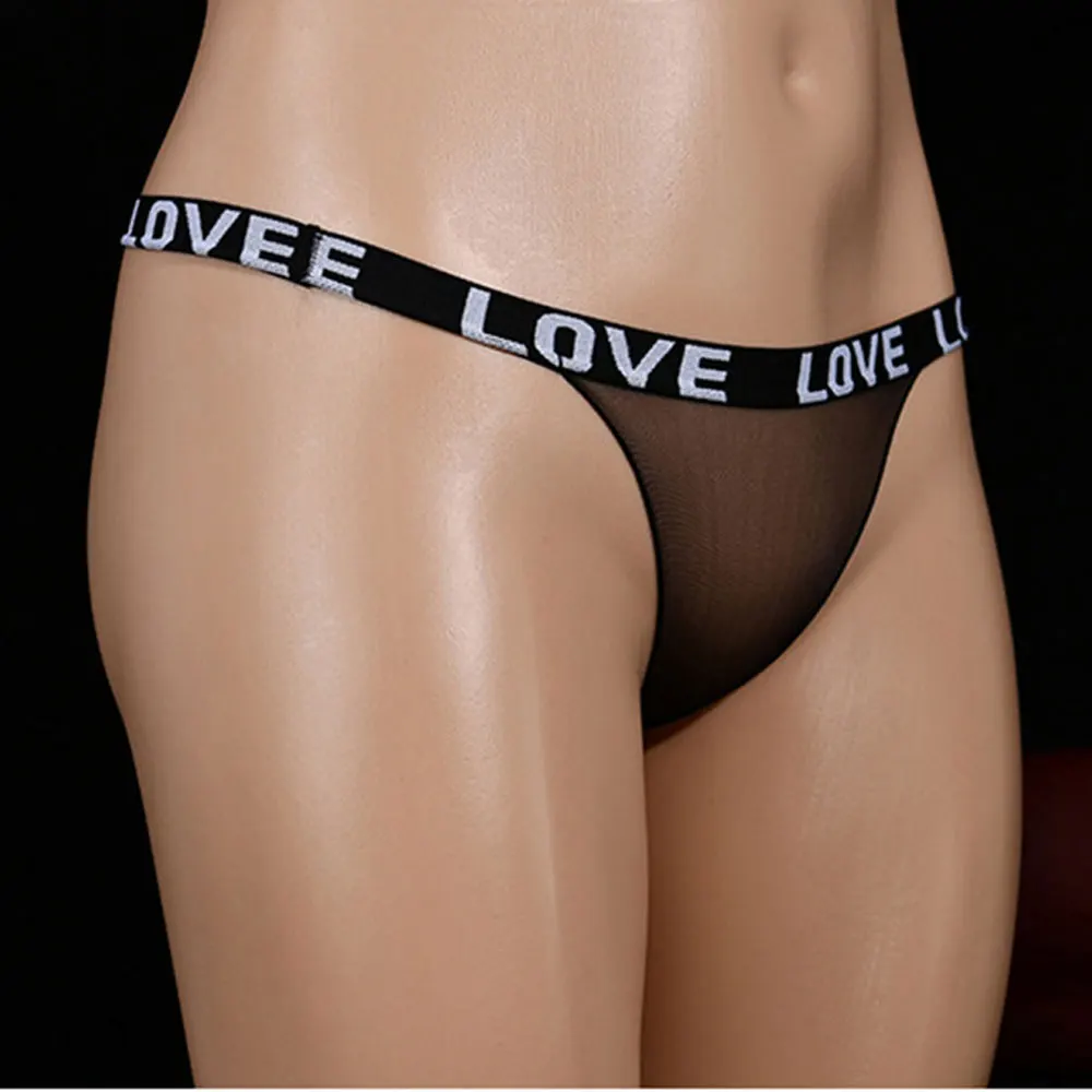 Прозрачное нижнее белье унисекс размера плюс с высокой талией тонкое буквенным