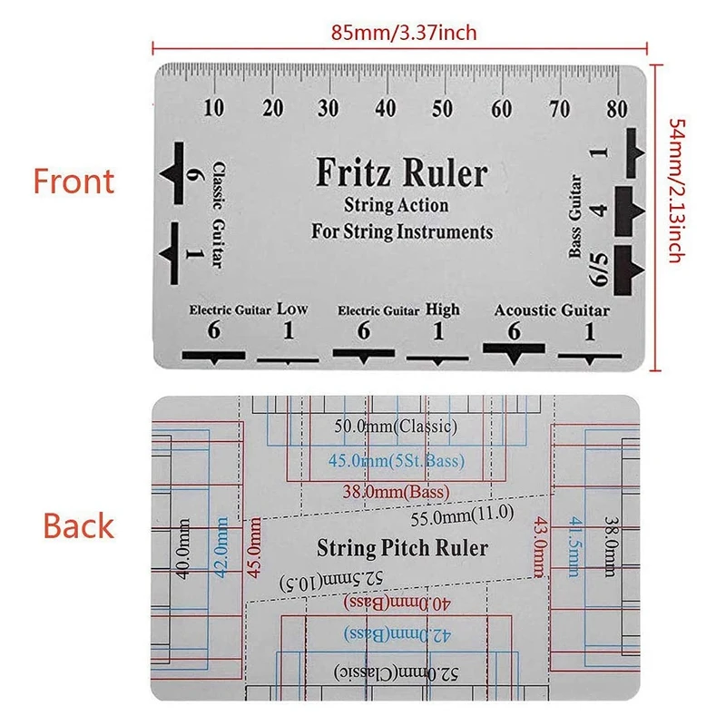 Guitar Neck Notched Straight Edge Luthiers Tool with String Action Ruler Gauge for Gibson 24.75 Inch and Fender 25.5 Electr | Спорт и