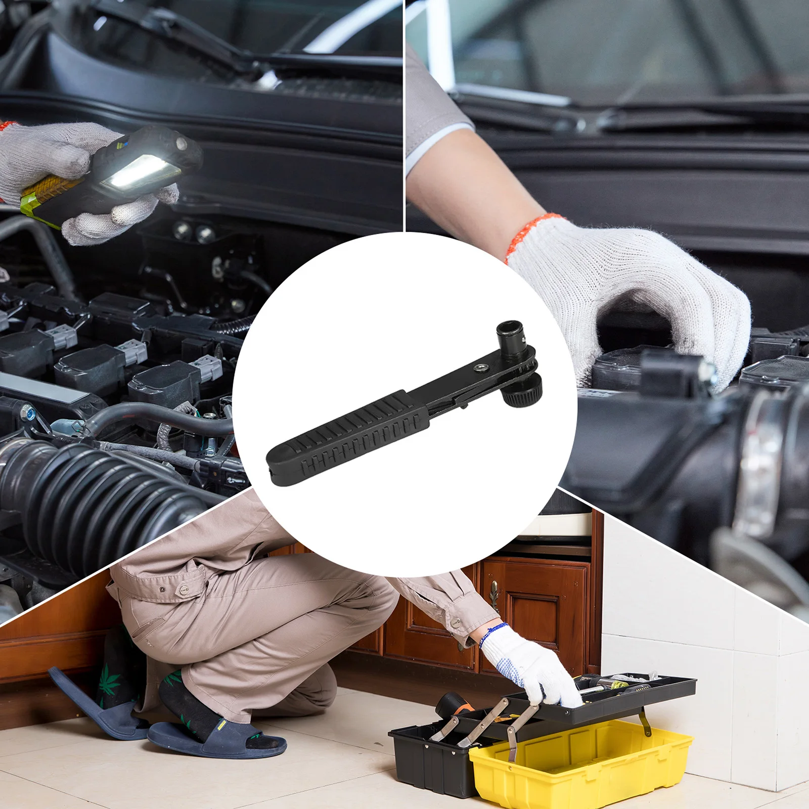 Торцевой ключ с двумя головками 90 градусов прямоугольный 1/4 дюйма|Отвертка| |