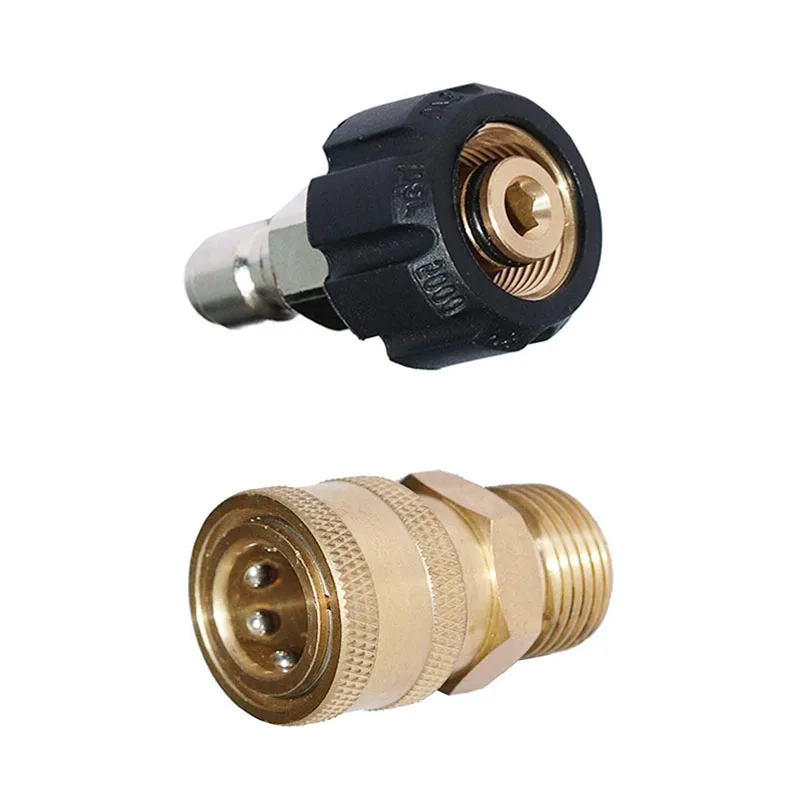 

High Pressure Washer Adapter Set Quick Connect Kit M22-14 mm Swivel to 3/8 inch Quick Connect, 5000 PSI Car washing Accessories