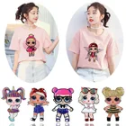 Оригинальные наклейки на одежду LOL Surprise большого размера, Мультяшные аниме куклы, наклейки, декоративная вышивка для девочек, детские подарки
