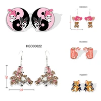 5 pairs cartoon cute earrings set resin dangle drop earrings stud earrings mixed for gifts children jewelry accessories