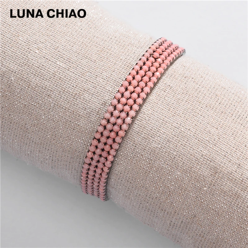 LUNA Чао 4 шт./компл. Браслет-манжета смолы БИСЕРНЫЕ НИТИ несколько составные браслеты для Для женщин