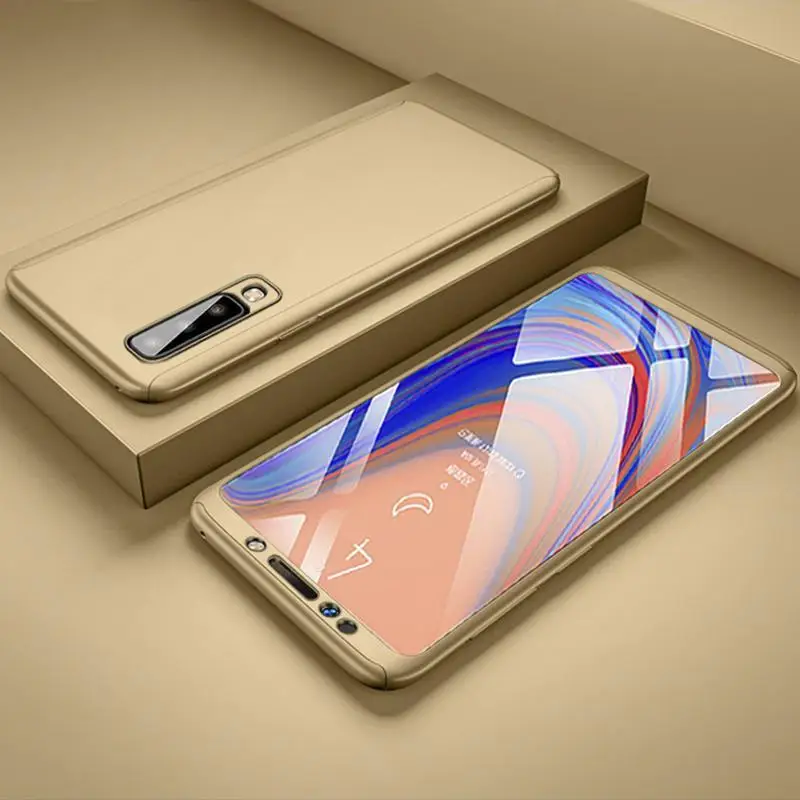 Золотой 360 Полное покрытие чехол для samsung Galaxy A70 A60 A50 A40 A30 A20 A20E A10 Защита Чехол для samsung Note10 S8 S9 S10 плюс Чехол - Цвет: Золотой