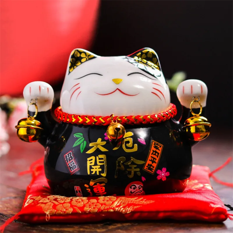 F 6 цветов 4,5 дюймов Maneki Neko фарфор Lucky Cat домашний декор копилка украшения Фортуна милый кот Копилка фэн шуй ремесло - Цвет: F