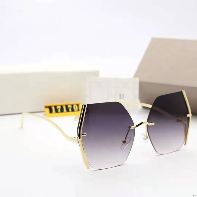 

Fashion Irregular Gradient Woman Sunglasses High-End Brand Design Ladies Metal Sunglasses Fashion Tone Original Uv400