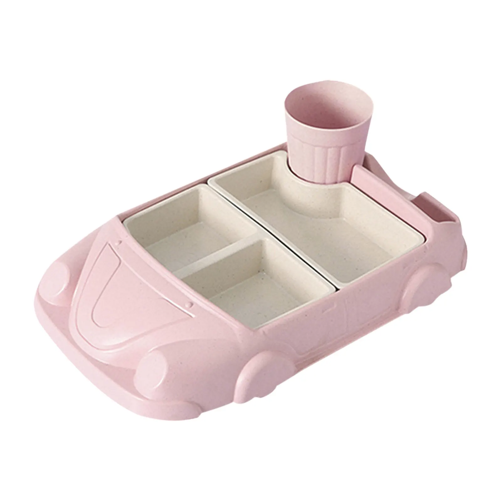 

Kids Divided Plate Set Cute Car-Shape Food Tray Children Tableware Baby Feeding Sets Children Training Dinnerware Excitement