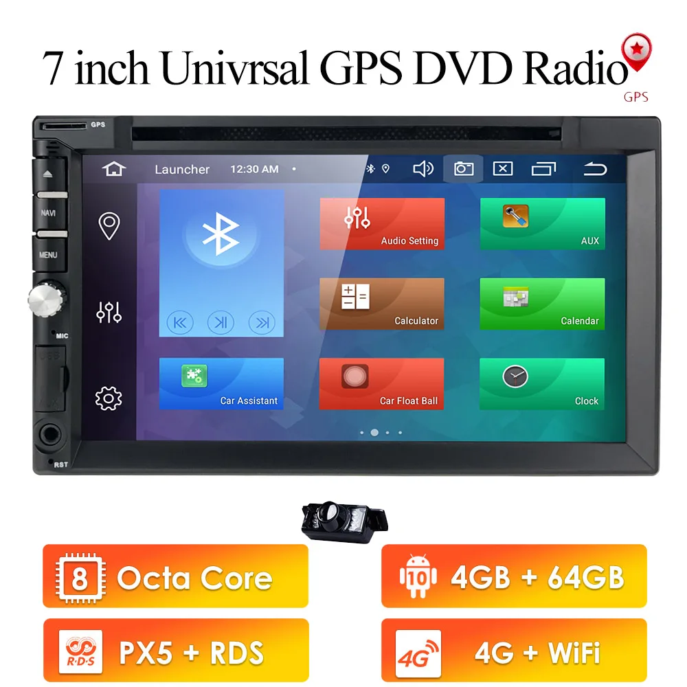2DIN 7 ''hd Android10.0 8Octa Core 4G Оперативная память 64G Встроенная PX5 универсальный