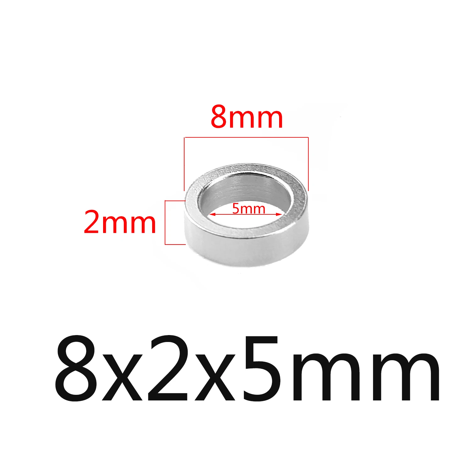 8x2x5mm 10 шт./лот 8 10 12 14 16 мм Нержавеющая сталь круглые, с большим отверстием свободный разделитель бисер бусы для "сделай сам" для изготовления ювелирных украшений аксессуары - Цвет: 8x2x5mm