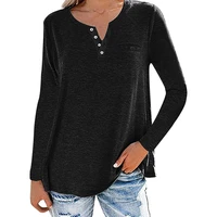 women%e2%80%99s shirt long sleeve solid color loose casual v neck comfy women top 2021 clothing