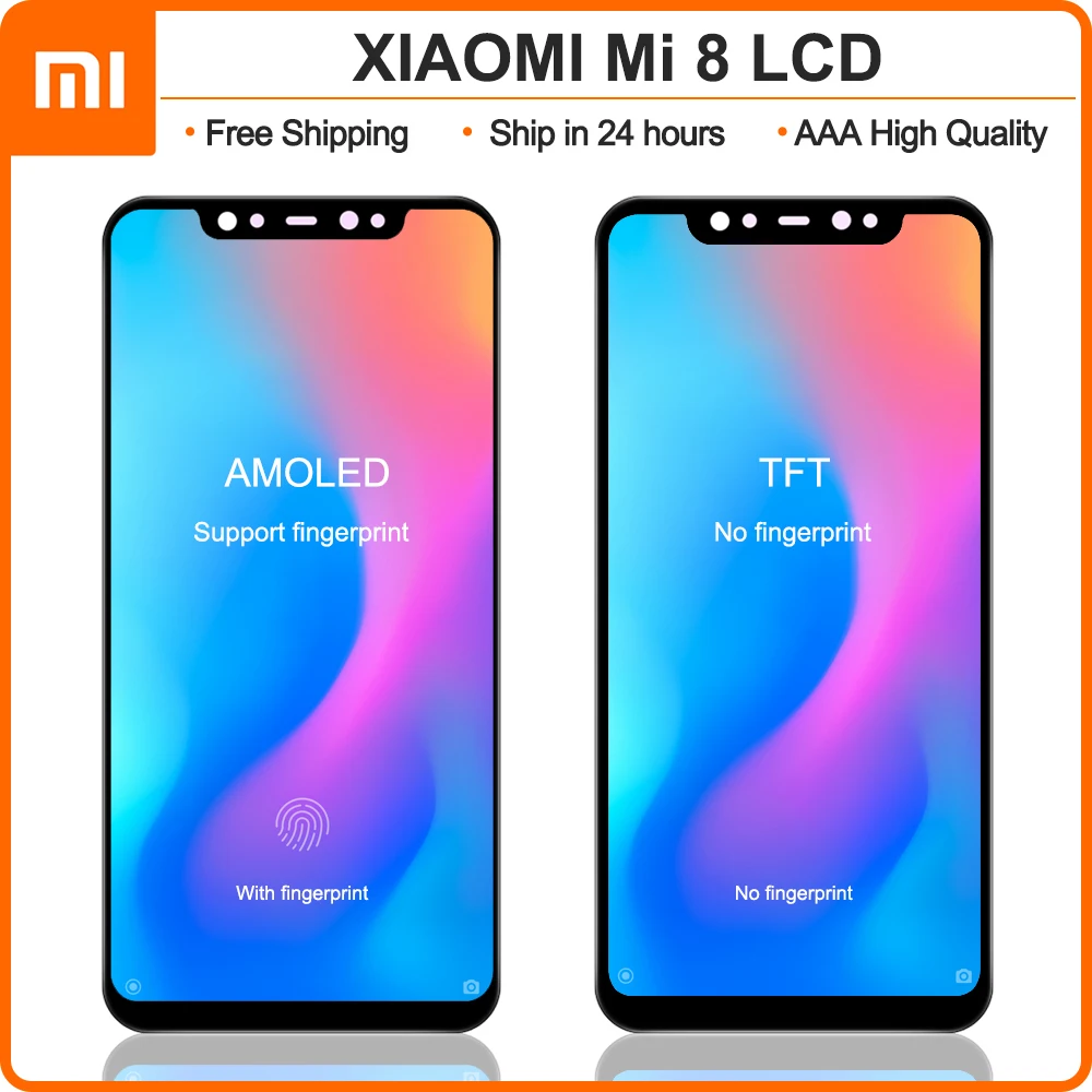 

Сменный ЖК-дисплей Super AMOLED 6,21 ''для Xiaomi Mi 8, дигитайзер сенсорного экрана в сборе для Xiaomi Mi8, запчасти для ремонта дисплея
