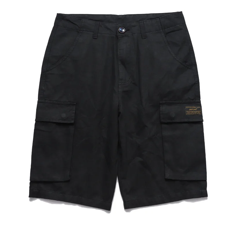 

Tide brand pants men's summer big pocket loose polyester cotton casual shorts regular pockets knee length