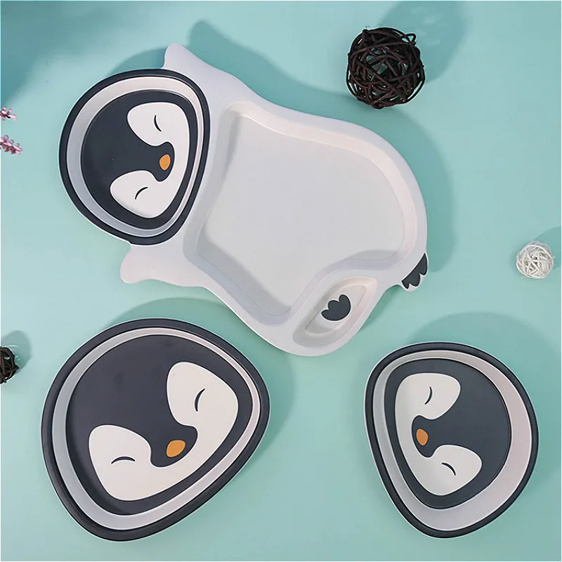 Наборы для здорового ребенка посуда в виде панды пингвина тарелка еды чашка