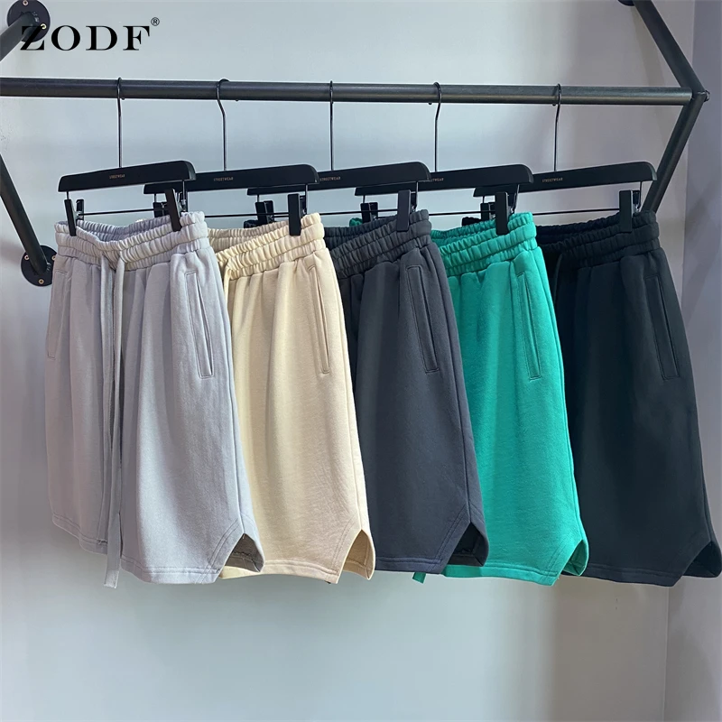 

ZODF 2022 Men Summer Casual Solid Cotton Shorts Streetwears Unisex Loose High Street Hip Hop Shorts Brand Design HY0112