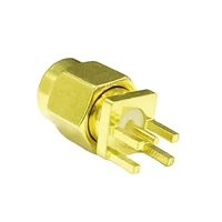 1pc sma male plug rf coax connector edge pcb mount straight goldplated new wholesale welding terminal