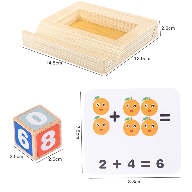 

Math Wooden Toy Teaching Number Blocks Cardboard Mathematics Counting Education for Kids Gift