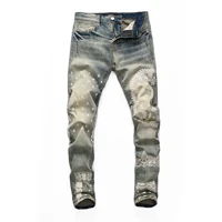 NEW  AM22021D jeans pants pants locomotive Italian luxury tight jeans motorcycle car pull JeansD2 jeans