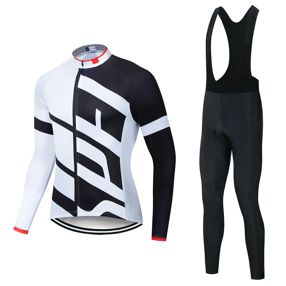 

Spring and autumn cycling jersey long-sleeved suspender suit men and women mountain bike jersey bike jersey set sports team