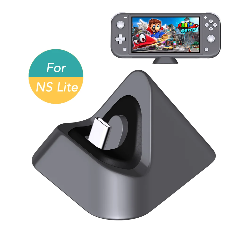 Серый OIVO зарядная док-станция для Nintendo Switch Совместимость 15 V/2.6A мини зарядная станция для Nintendo Switch Lite с Тип-C Порты и разъёмы - Цвет: Серый
