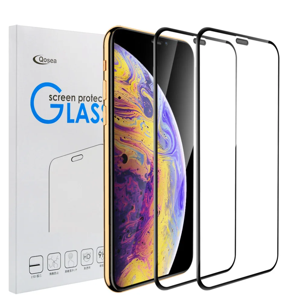 10 шт. полное покрытие из закаленного стекла для iPhone 11 Pro MAX защита экрана 9H Защитная стеклянная пленка Взрывозащищенная против царапин