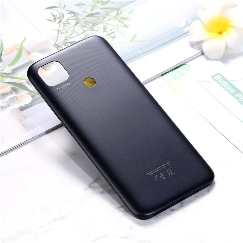 

Redmi9C Back Cover For Xiaomi Redmi 9C 6.53" Housing Plastic Battery Door Replace Repair Rear Case With Logo Buttons