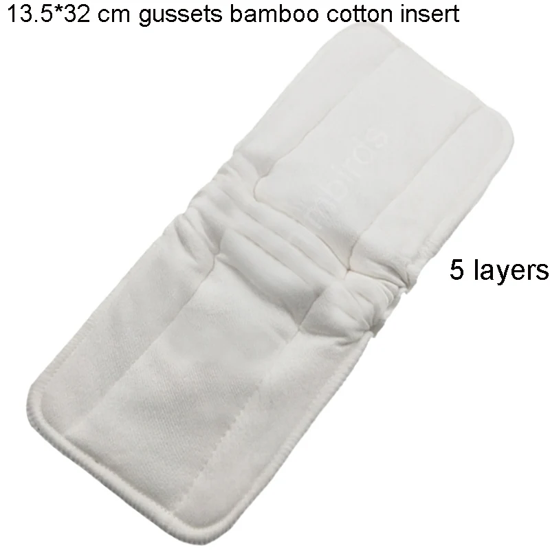 32x13.5cm insert Многоразовые моющиеся вставки для подгузников, бамбуковые хлопковые эластичные вставки, вкладыши для детских подгузников, подгузники, угольный вкладыш - Цвет: 32x13.5cm insert