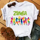 Женская футболка с принтом влюбленных Zumba, женская одежда, женская футболка с принтом женская футболка в стиле Харадзюку, женские футболки в стиле хип-хоп