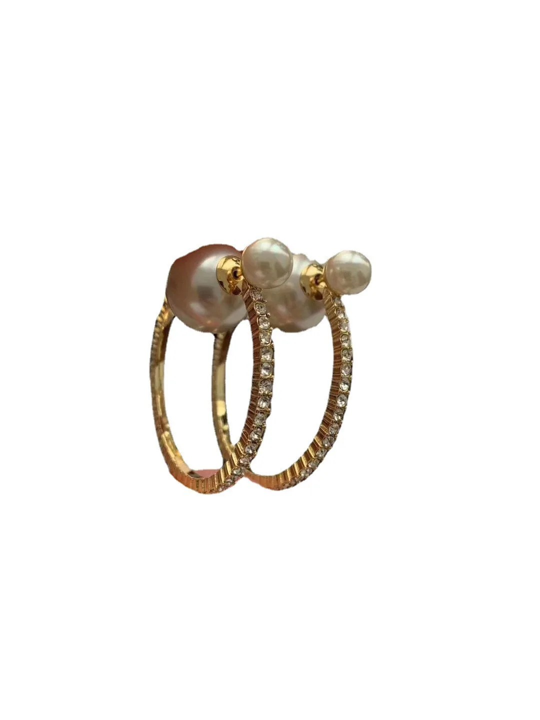 

Circle pearl stud earrings retro simple style ladies earrings fashion trend earrings