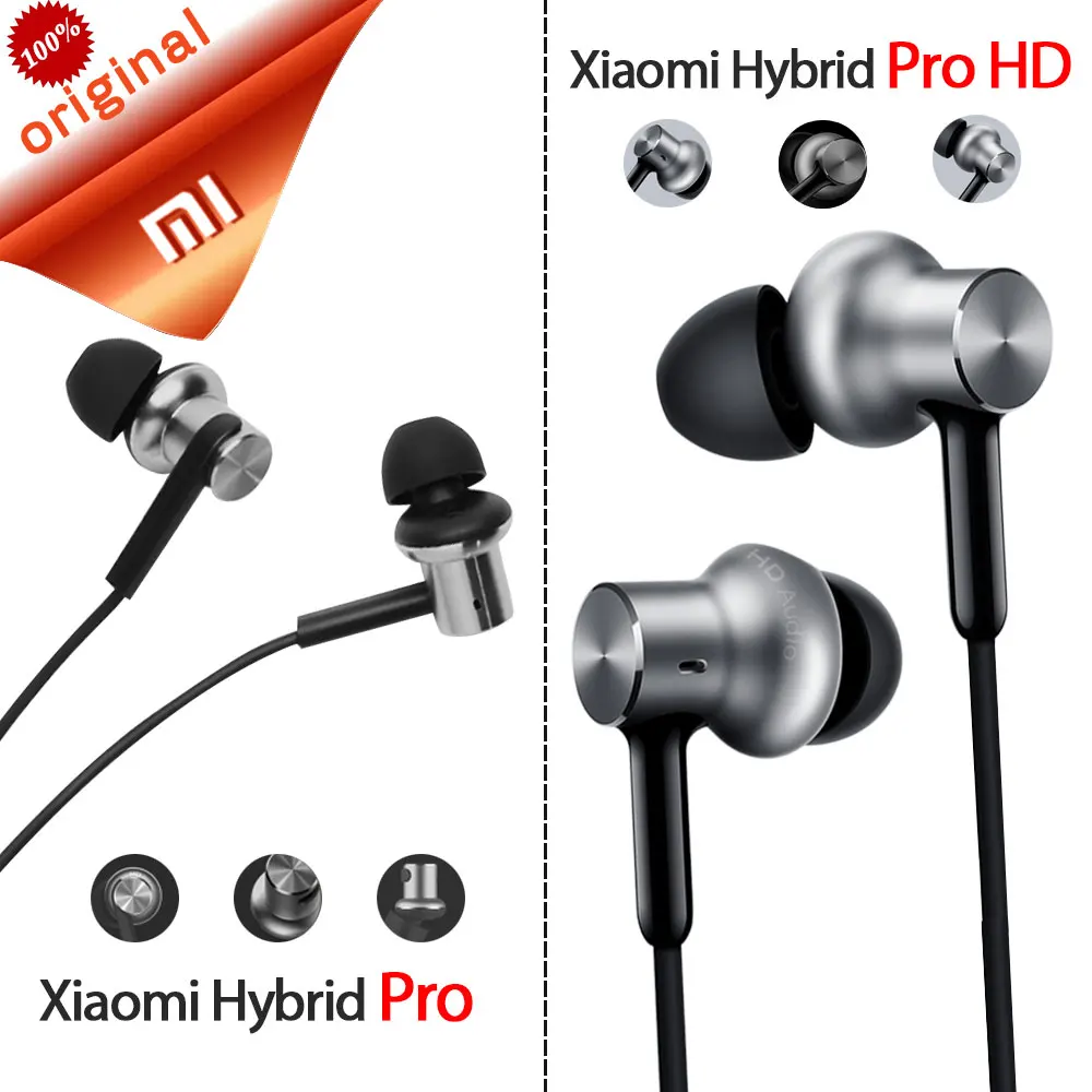 Оригинальные Xiao mi Hybrid Pro HD наушники Круглые Железные Проводные Xiao mi гарнитура шумоподавление для Red mi наушники-вкладыши Pro HD