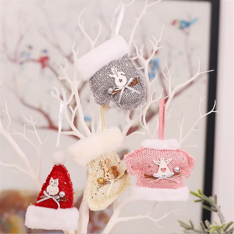 

Christmas Decorations Knitted Woolen Hats Christmas Stockings Christmas Tree Ornaments Christmas Window Hanging Decor Navidad