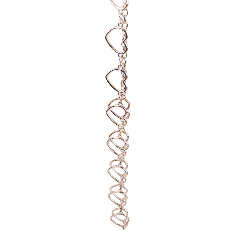 

Women Fashion Heart Chain Belt Female Silver Gold Waist Dress Thin Metal Belts 110cm Long Designer Tassel Fringe Chains