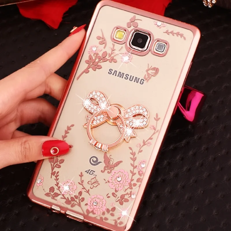 Роскошный чехол для телефона из мягкого термопластика с кристаллами держатель