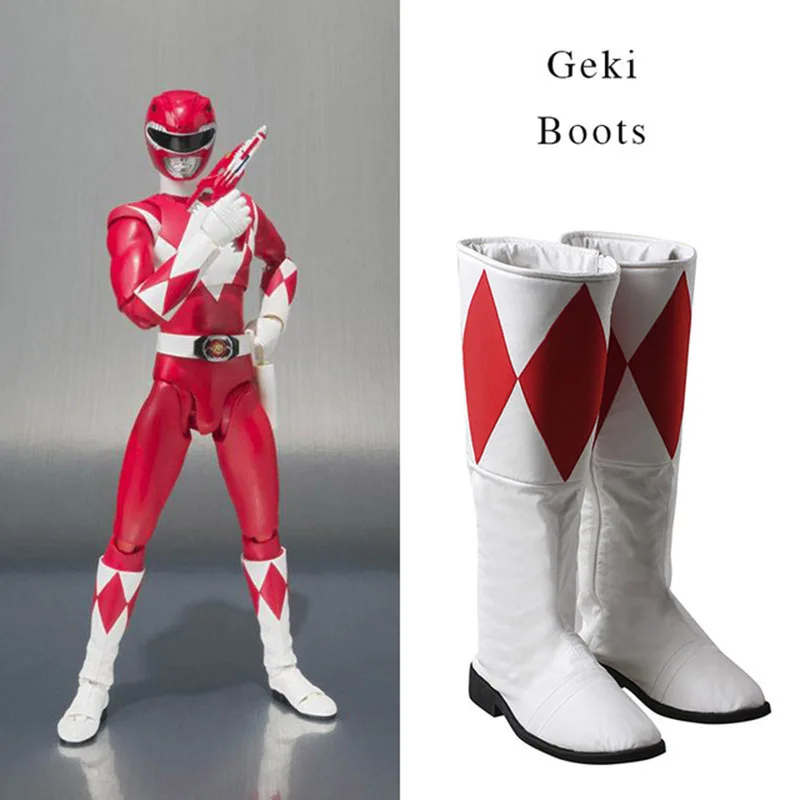 Cosplay Boot Shoes High Boots Cosplay For Zyuranger Tyranno Ranger Geki Unisex Halloween Superhero Props Accessories Cosplay - Цвет: Черный