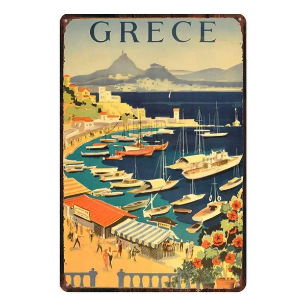 

Grece Tin Sign art wall decoration,vintage aluminum retro metal sign
