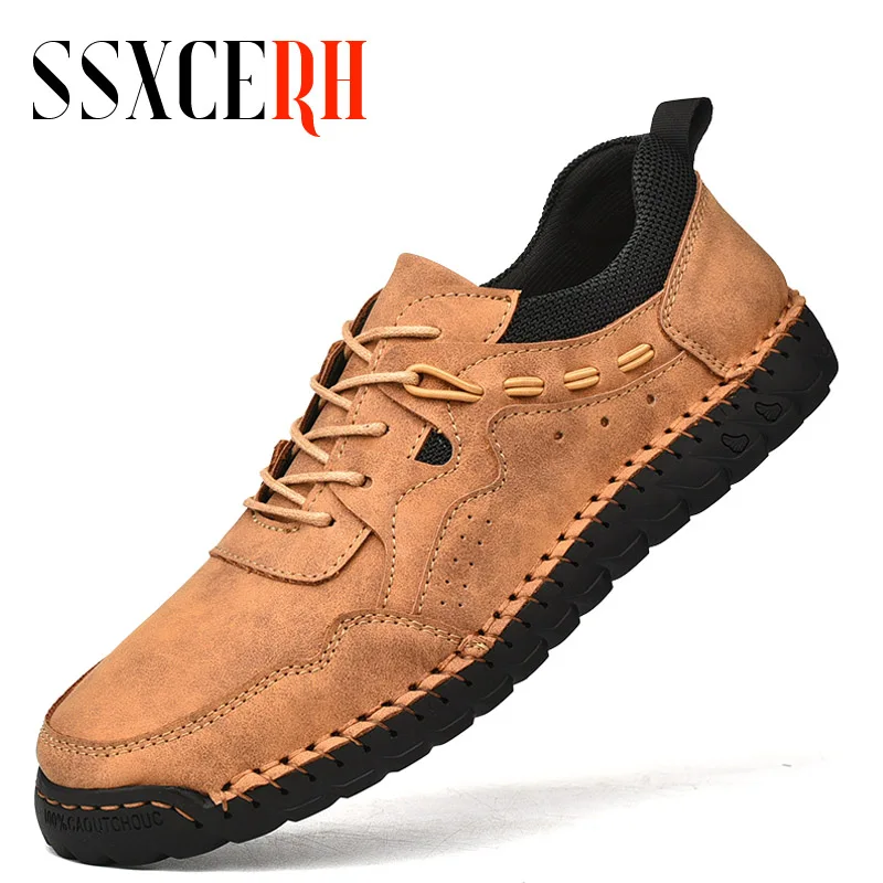 

Кроссовки мужские из спилка, модная повседневная обувь, лоферы, плоская подошва, для улицы, прогулок, большие размеры 46, Осень-зима