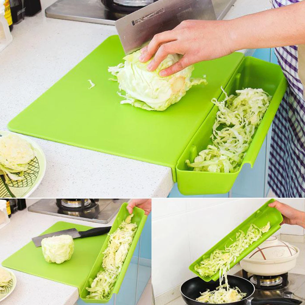 Разделочная доска 2 в 1 с ящиком для хранения практичная кухонная приготовления