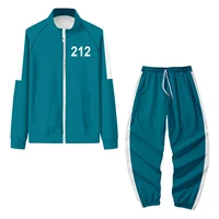 squid game jacket pants men women costumes sports zipper cardigan digital 456 printing sweatshirts set cosplay childrens wear