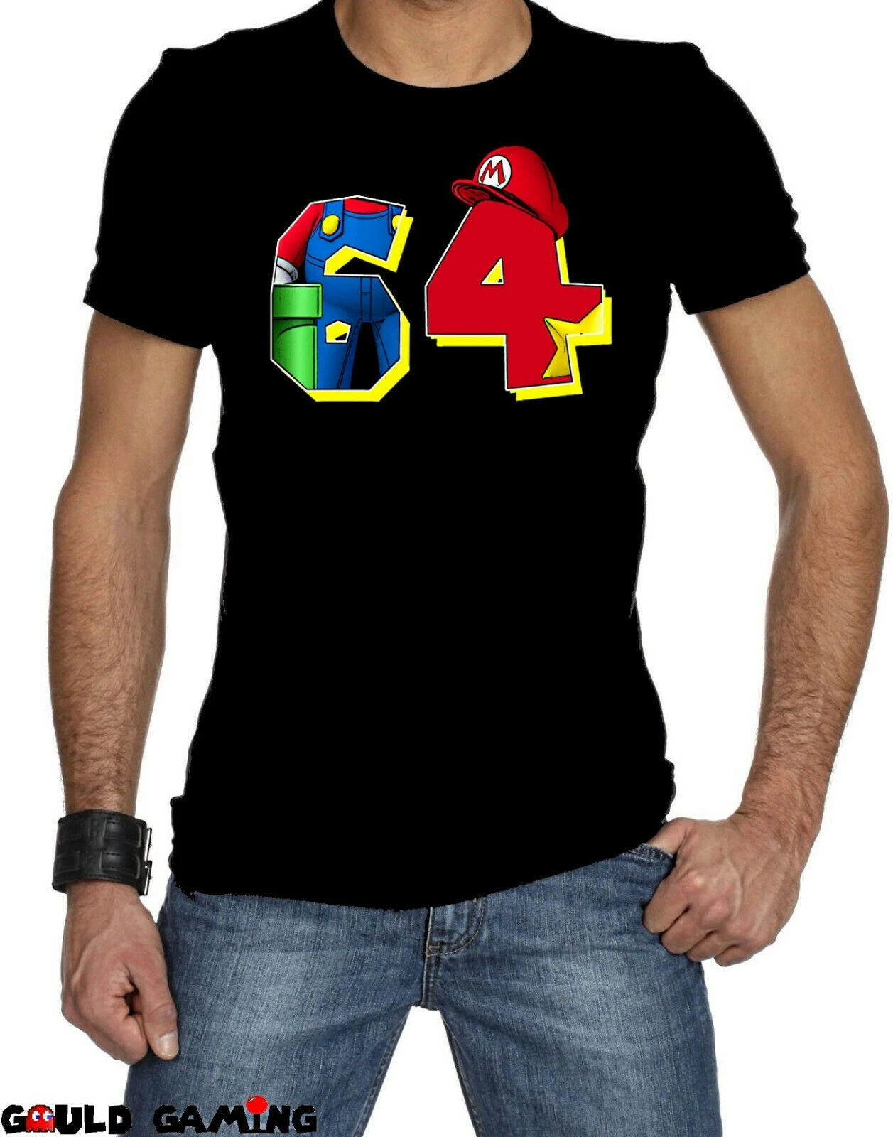 Супер Марио 64 Футболка Мужская Унисекс Хлопок взрослые Размеры Старая школа N64