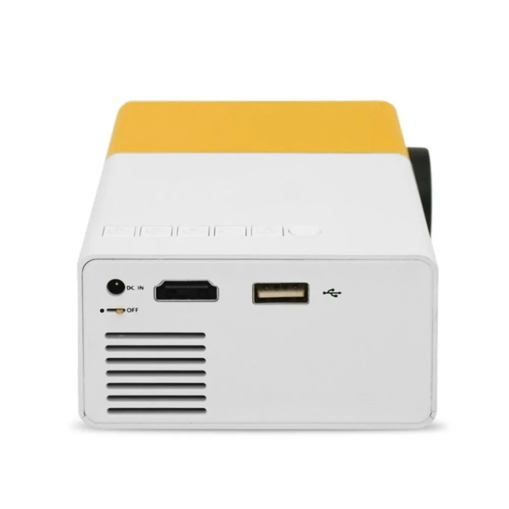 YG300 Professional Mini Projector Full HD1080P Home Theater LED LCD Video Media Player Yellow & White | Компьютеры и офис