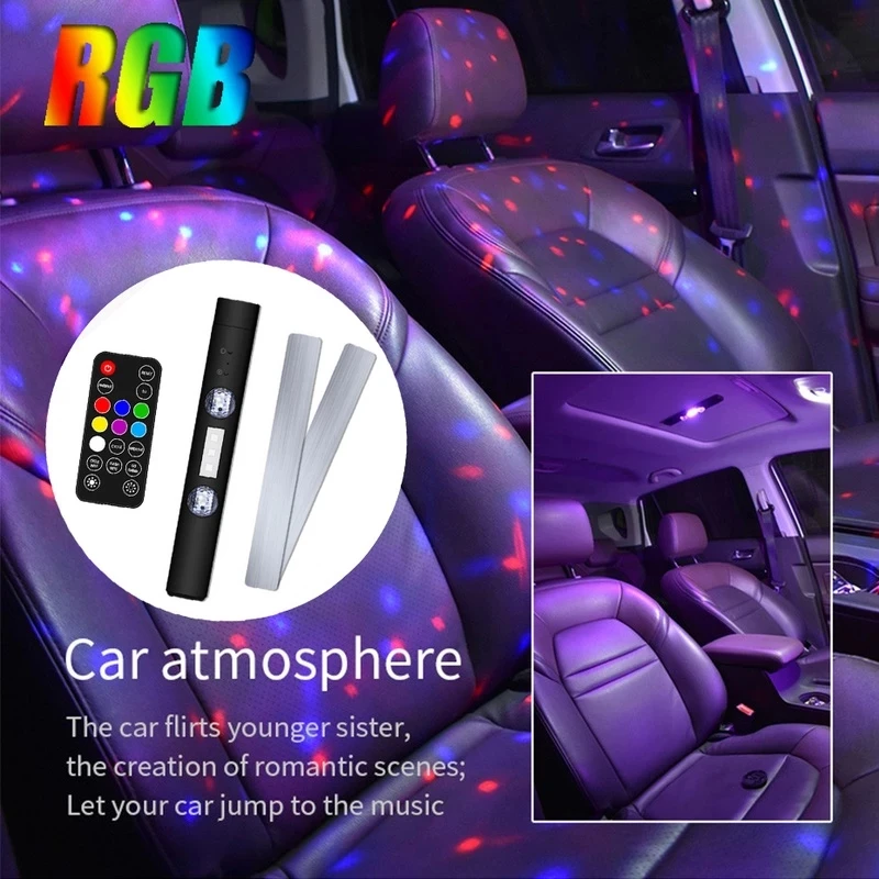 

Светодиодная Автомобильная RGB-лампа AILEO, 5 режимов, с пультом ДУ