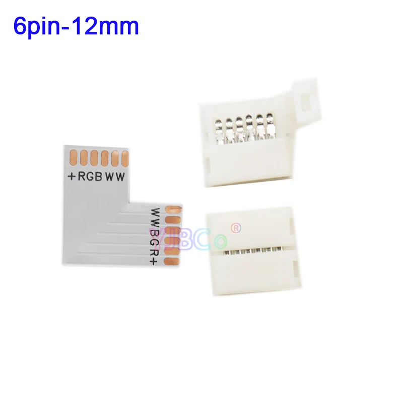 6pin 12mm Set 10 шт. 2pin 3pin 4pin 5pin 6pin l-образный светодиодный разъем для подключения угловых углов RGB RGBW RGBWW 2811 2812 5050 светодиодные ленты - Цвет: 6pin 12mm Set