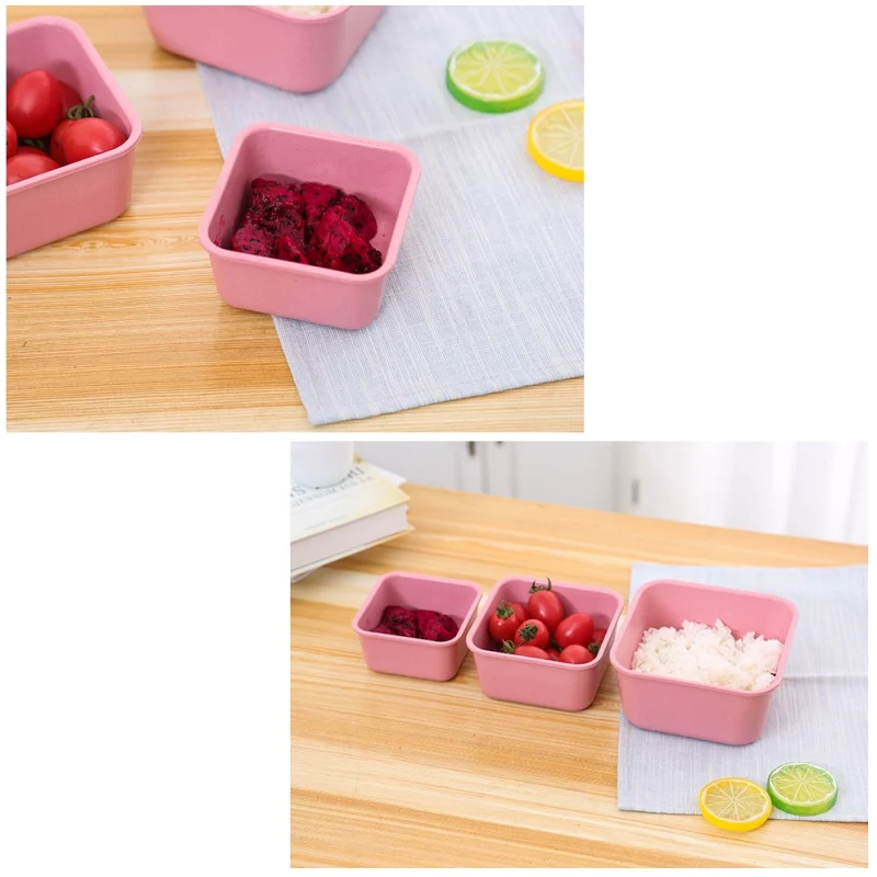 Wheat Straw Lunch Box Green Cover With Lids Student Multi-Layer Sushi 1 |
