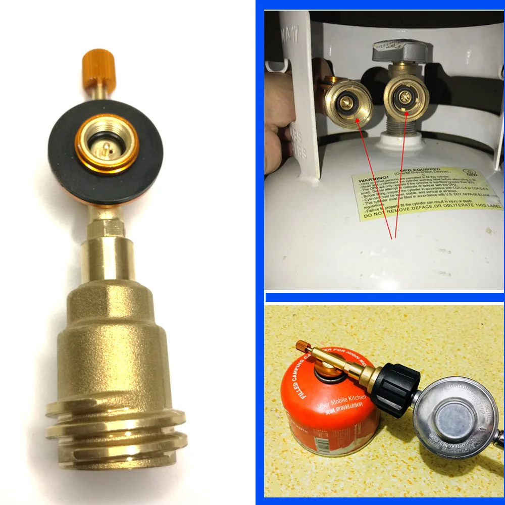 

Camping Copper Gas Propane Tank Connector Adapter Valve Coupler for American Type