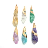 exquisite natural stone pendant irregular drop shaped crystal pendant diy charm jewelry making necklace bracelet accessories