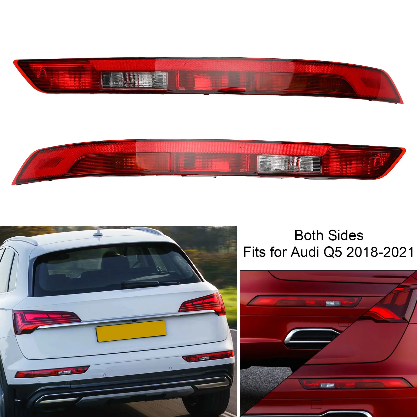 Artudatech Rear Bumper Lower Tail Light Brake Stop Lamp For Audi Q5 2018-2021 US Version Car Accessories | Автомобили и мотоциклы